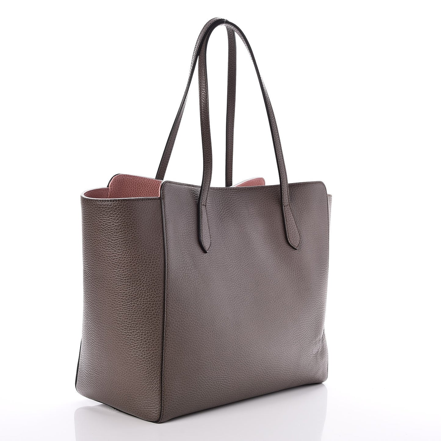 Dollar Calfskin Medium Swing Tote Grey Field Soft Pink