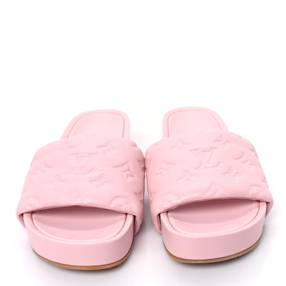 Louis Vuitton Lambskin Embossed Monogram Jumbo Flatform Mule Sandals 36 Rose Clair 2 of 7