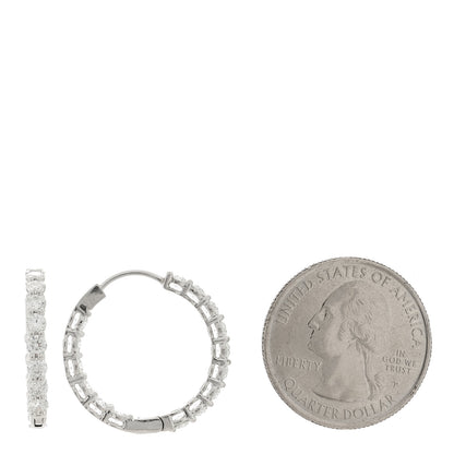 Tiffany Platinum Diamond 2.39ctw Inside-Out Hoop Earrings 2 of 6