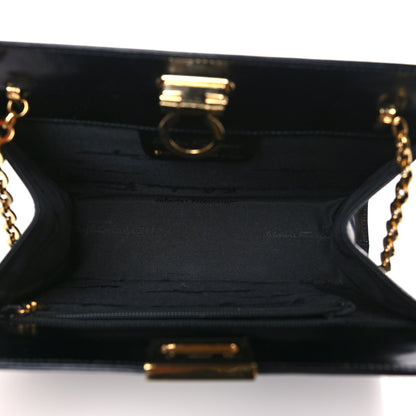 Salvatore Ferragamo Brushed Calfskin Gancini Trifolio Chain Bag Black 5 of 8