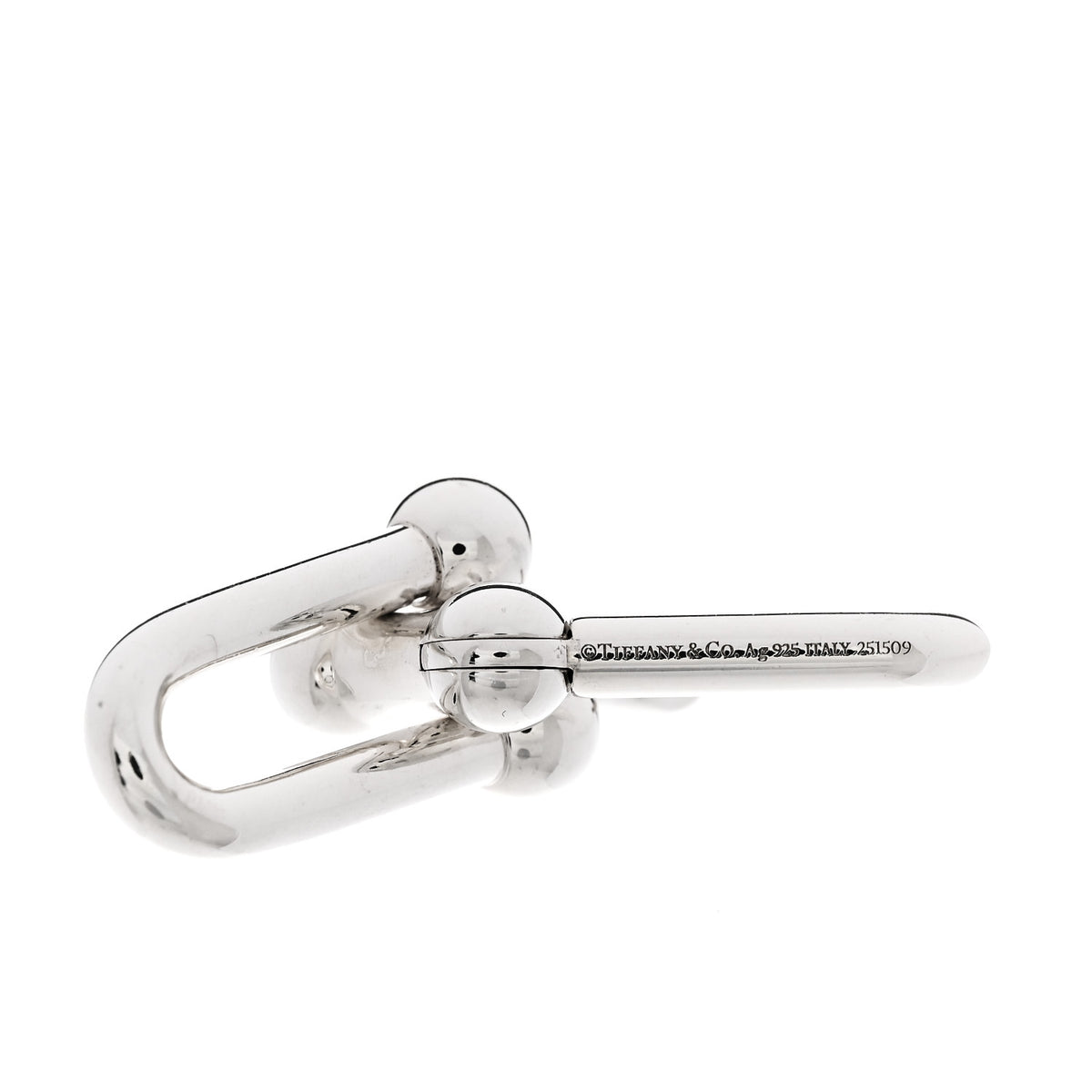Tiffany Sterling Silver Large HardWear Link Earrings 4 of 4