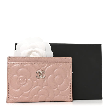 Chanel Goatskin Camellia Embossed Card Holder Light Pink 11 of 11