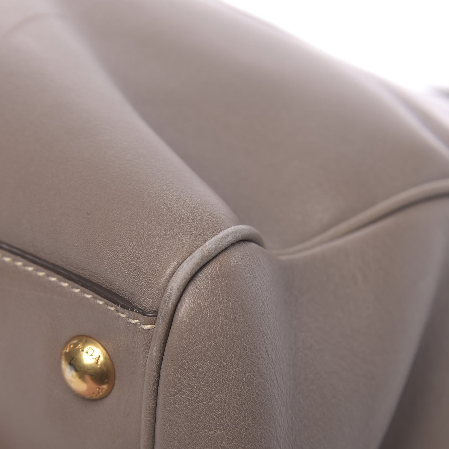 Prada City Calfskin Foldover Pushlock Top Handle Satchel Argilla 22 of 22