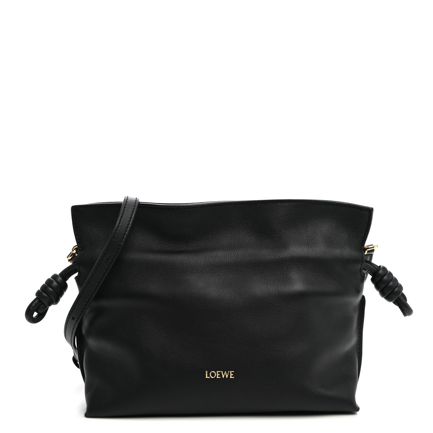 Loewe Calfskin Mini Flamenco Knot Clutch Black 1 of 9