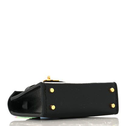 Hermes Tadelakt Mini Kelly Twilly Bag Charm Black 3 of 5