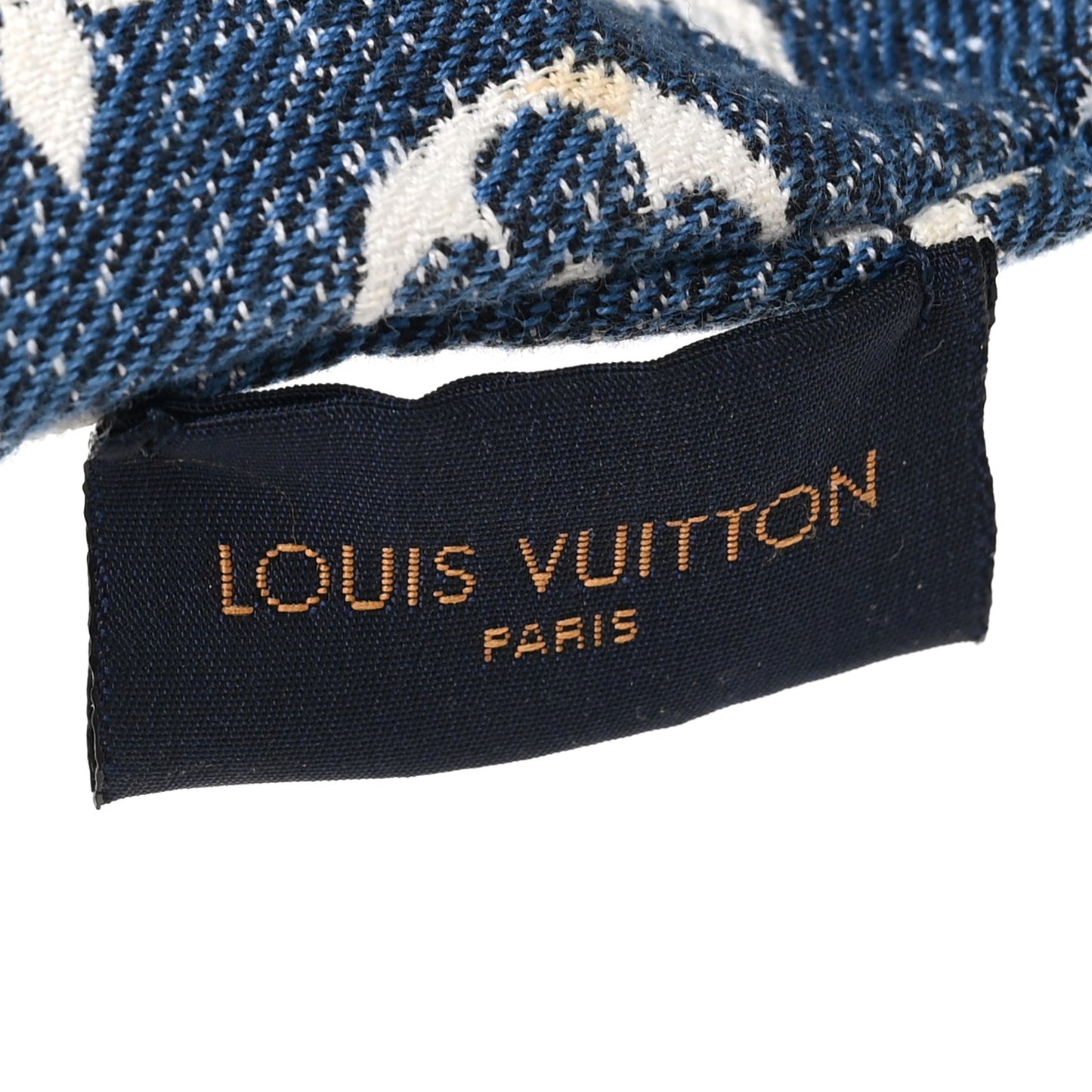 Cotton Denim Chouchou Scrunchy Bleu