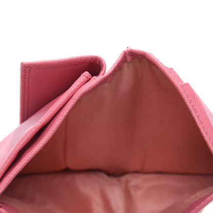Prada Saffiano Metal Bi-Fold Wallet Peonia 8 of 9