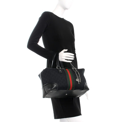 Gucci Monogram Large Treasure Boston Tote Black 2 of 7