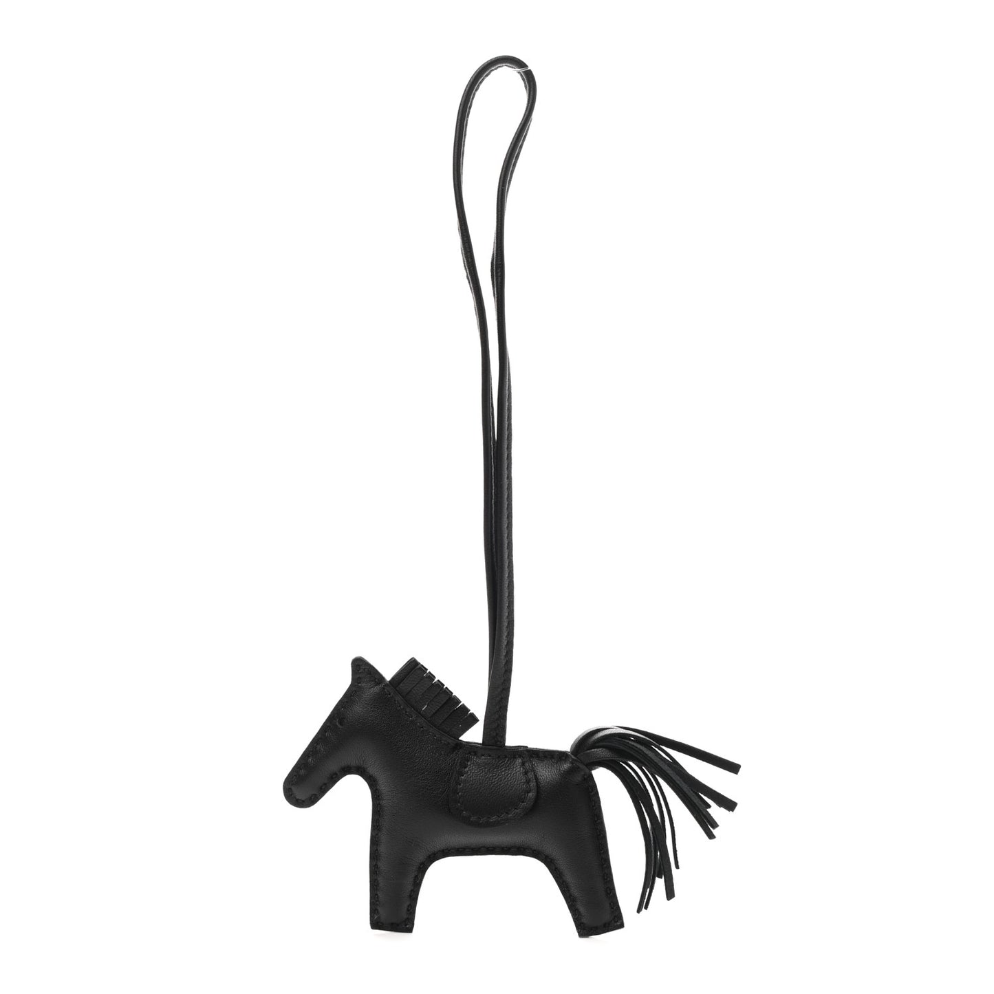 Milo Lambskin Grigri Rodeo Horse Bag Charm MM So Black