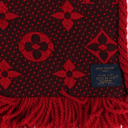 Louis Vuitton Wool Silk Logomania Scarf Rubis 3 of 3