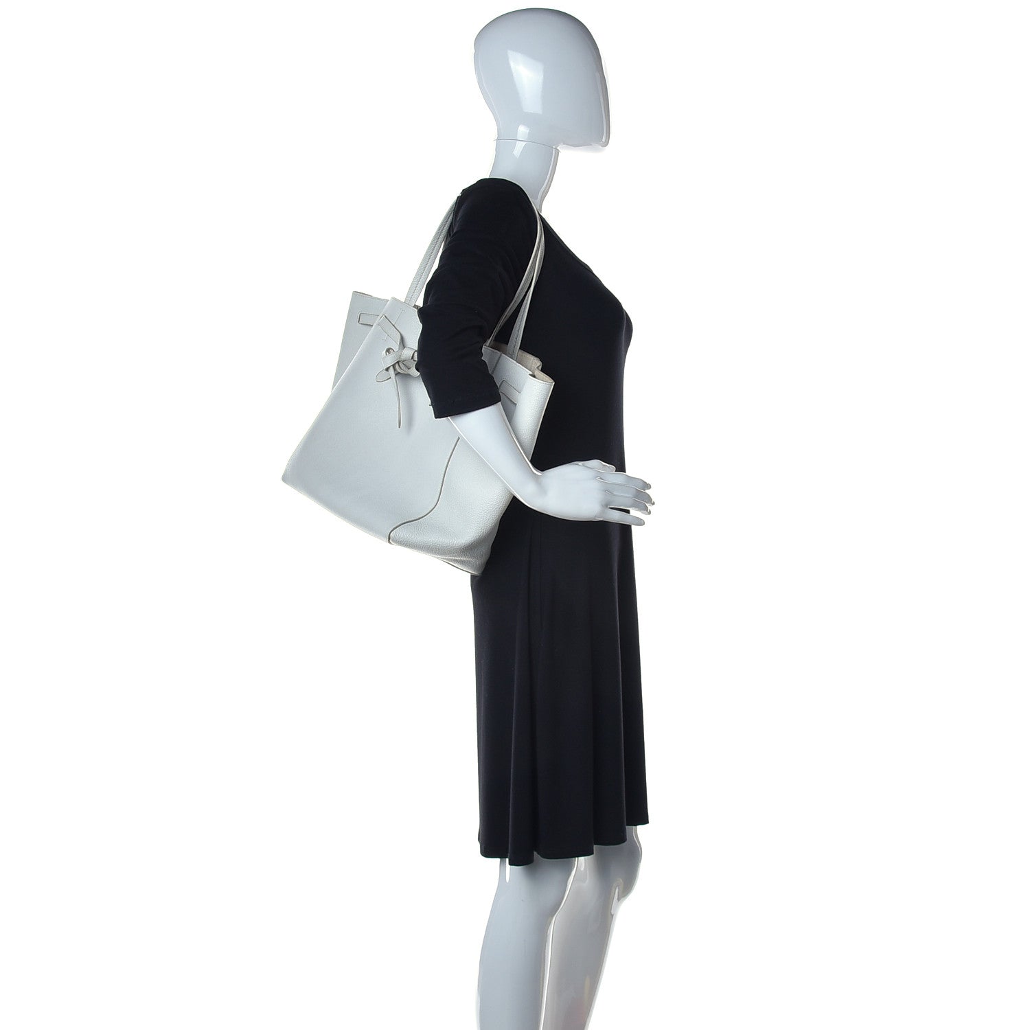 Celine Soft Grained Calfskin Small Belt Cabas Light Grey 2 of 18