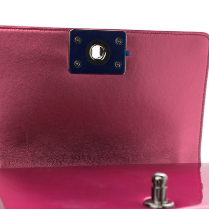 Chanel Metallic Patent Calfskin Quilted Small Boy Flap Pink 11 of 13