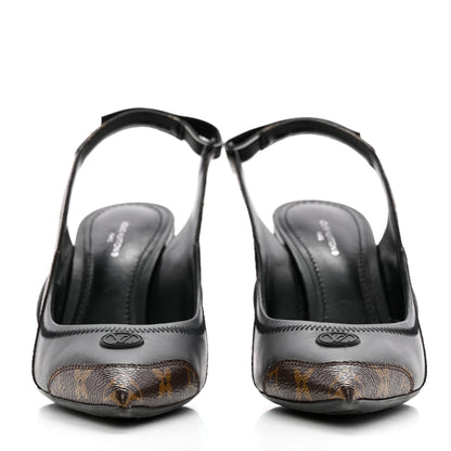 Louis Vuitton Patent Monogram Archlight Slingback Pumps 38 Black 2 of 12