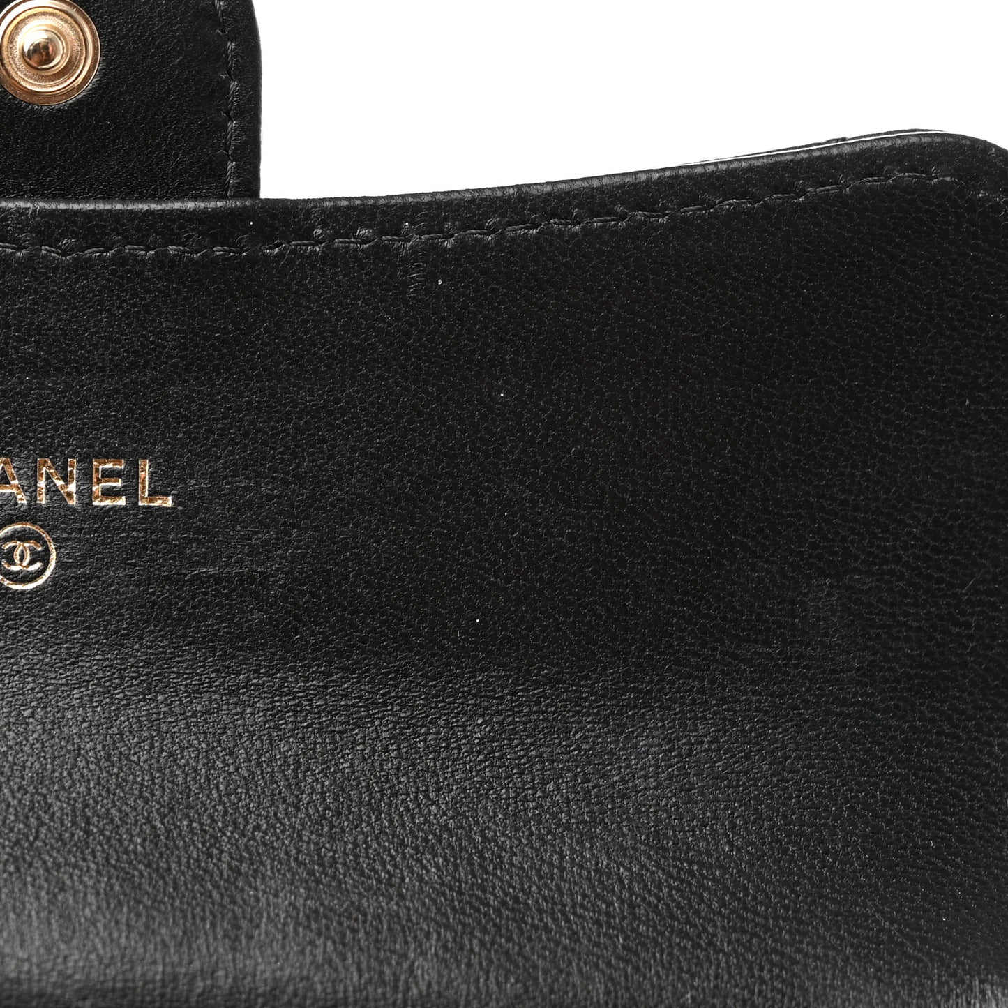 Lambskin Quilted Medium Flap Wallet Black