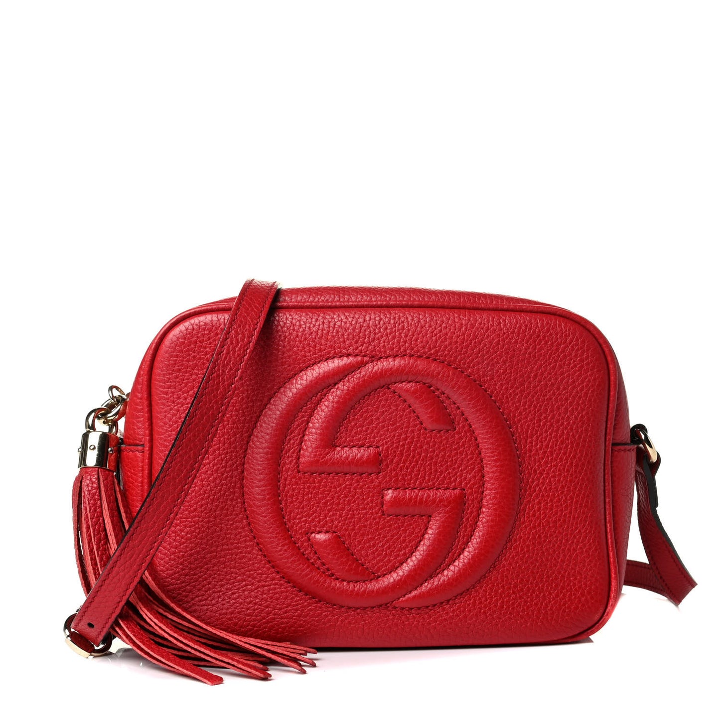Pebbled Calfskin Small Soho Disco Bag Tabasco Red