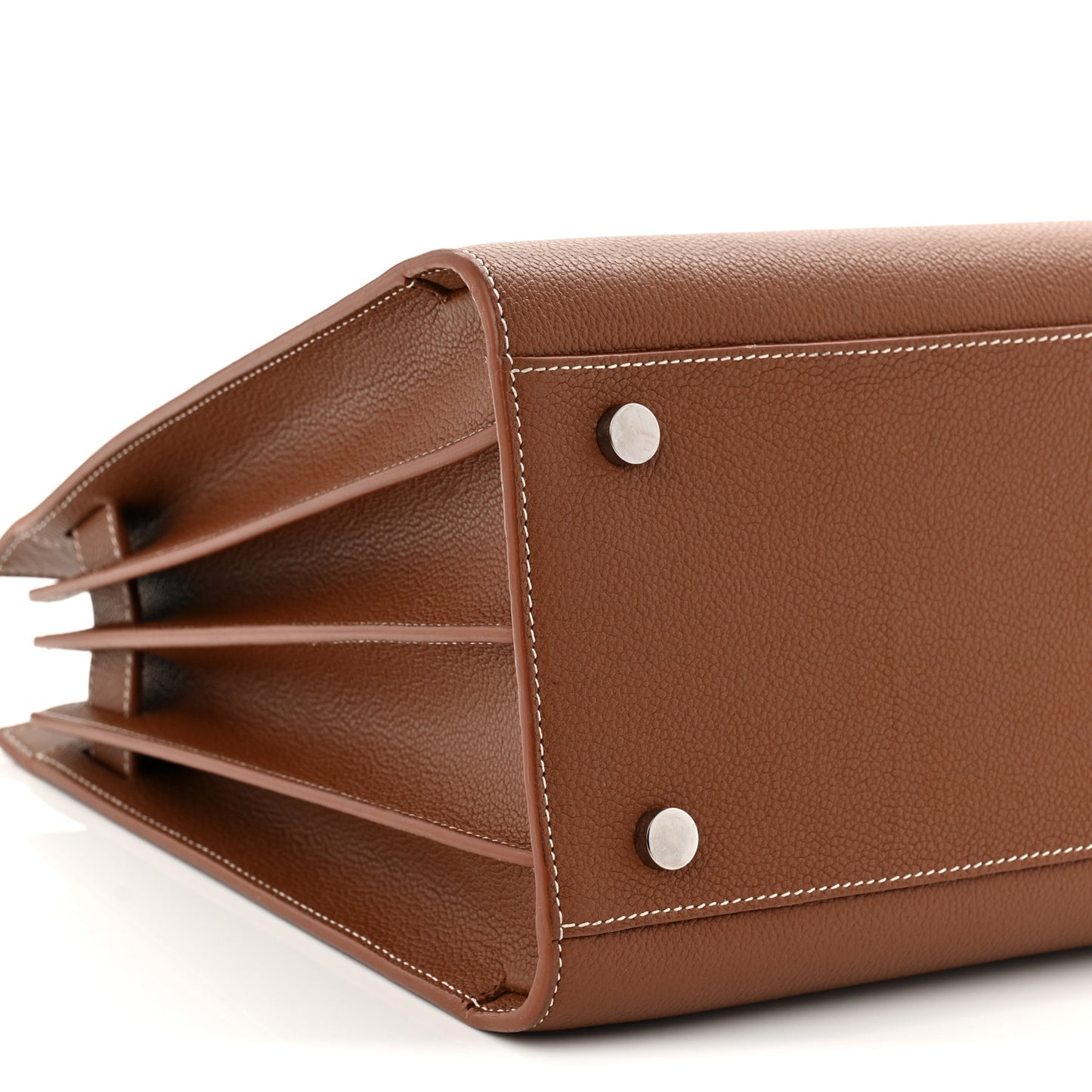 Grained Calfskin Topstitch Small Sac De Jour Saddle