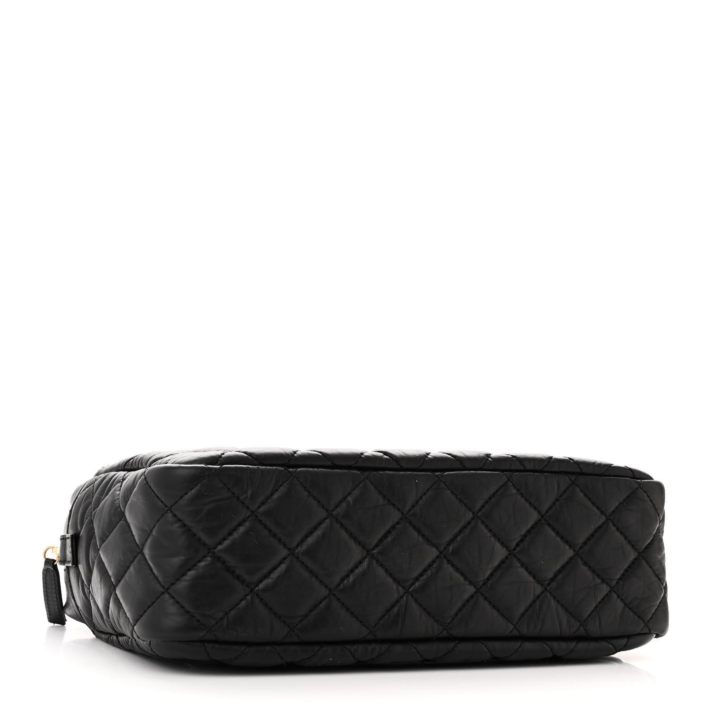 Aged Calfskin Quilted Medium Reissue Camera Case Black