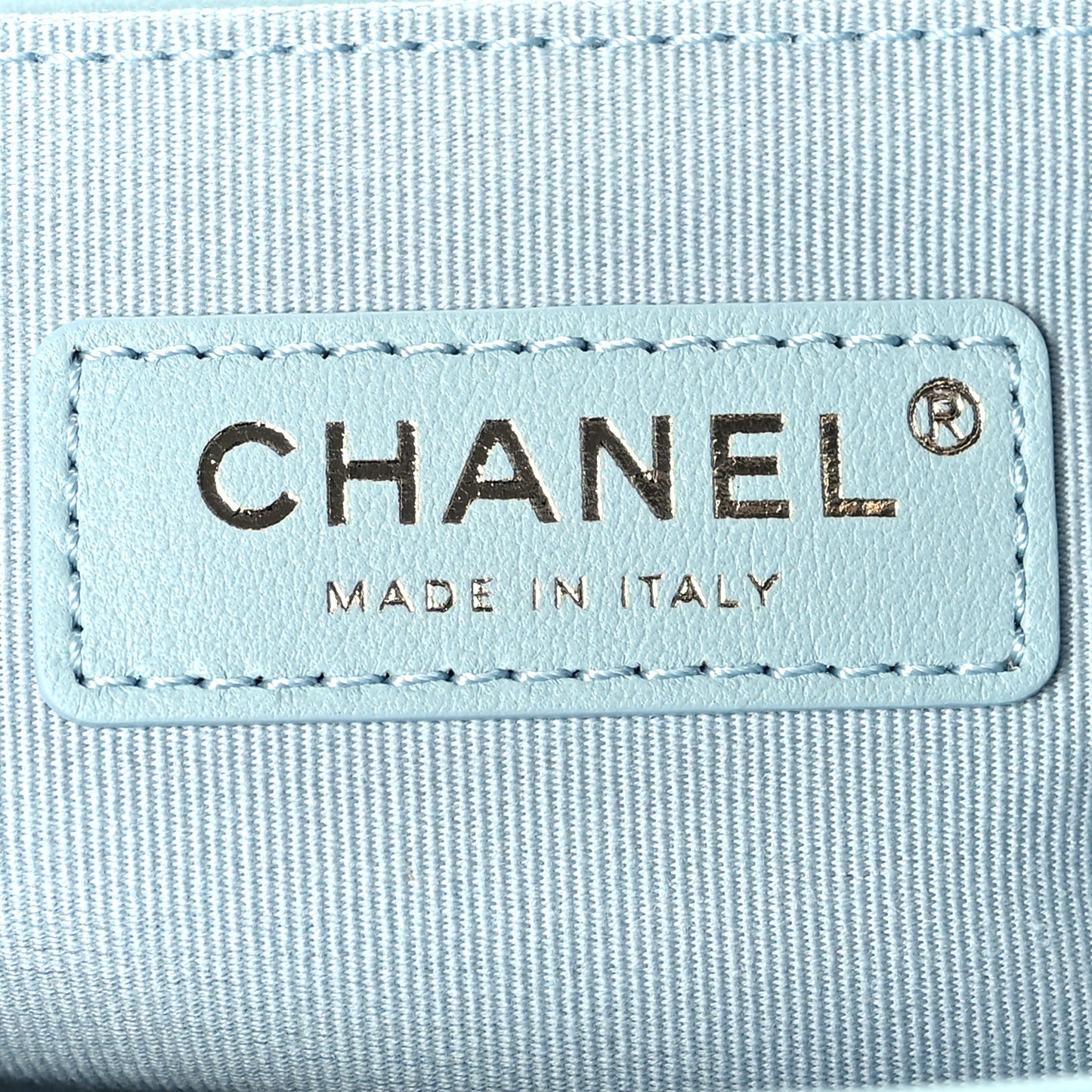 Lambskin Quilted Medium Boy Flap Light Blue