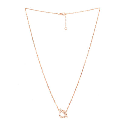 Hermes 18K Rose Gold Diamond Finesse Pendant Necklace 3 of 6