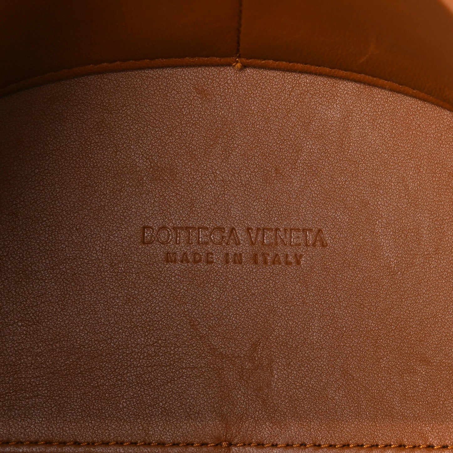 Nappa Intrecciato Medium Andiamo Shoulder Bag Cognac