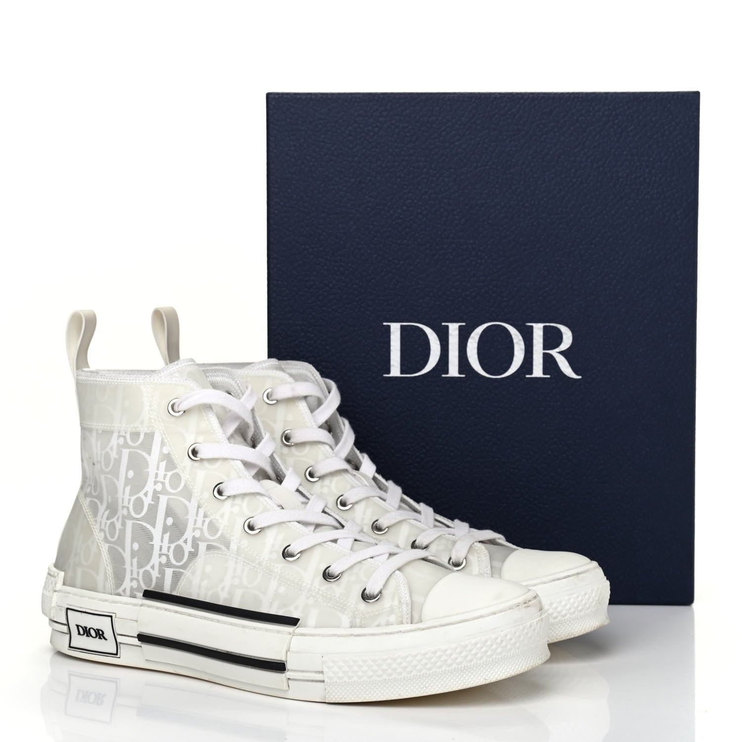 Christian Dior Technical Canvas Oblique Mens B23 High Top Sneakers 41 White 18 of 18