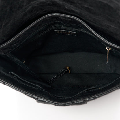 Chanel Crumpled Grained Calfskin Medium Coco Pleats Messenger Flap Black 5 of 11