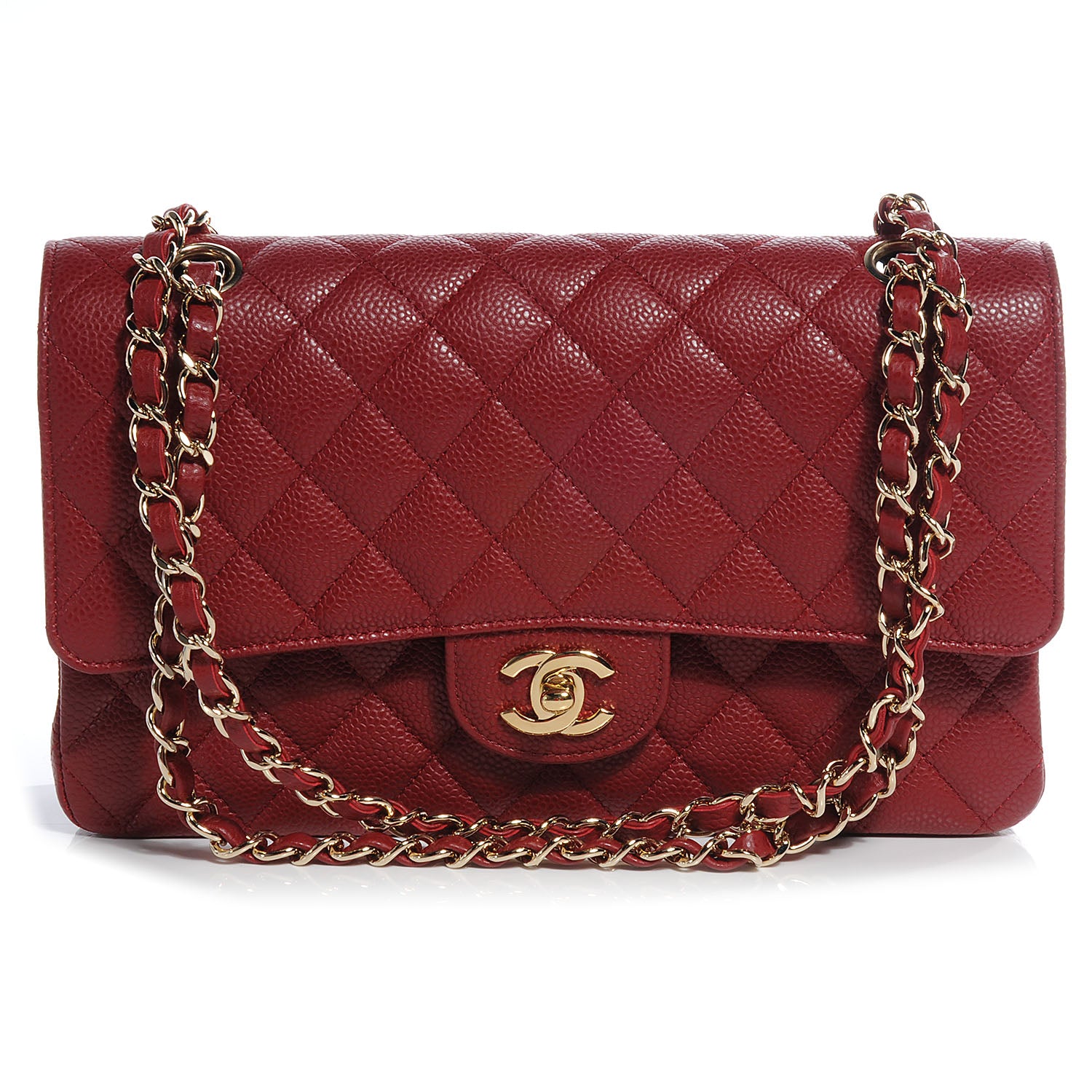 Chanel Caviar Quilted Medium Double Flap Red 1 of 8