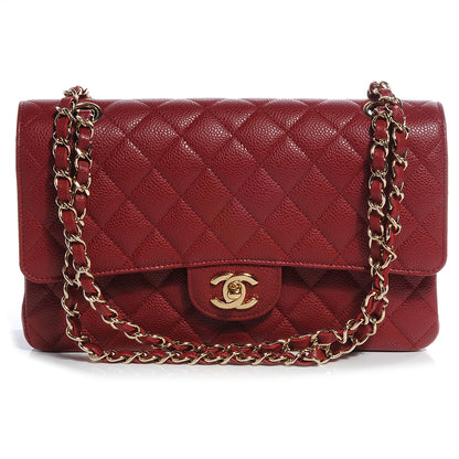Chanel Caviar Quilted Medium Double Flap Red 1 of 8