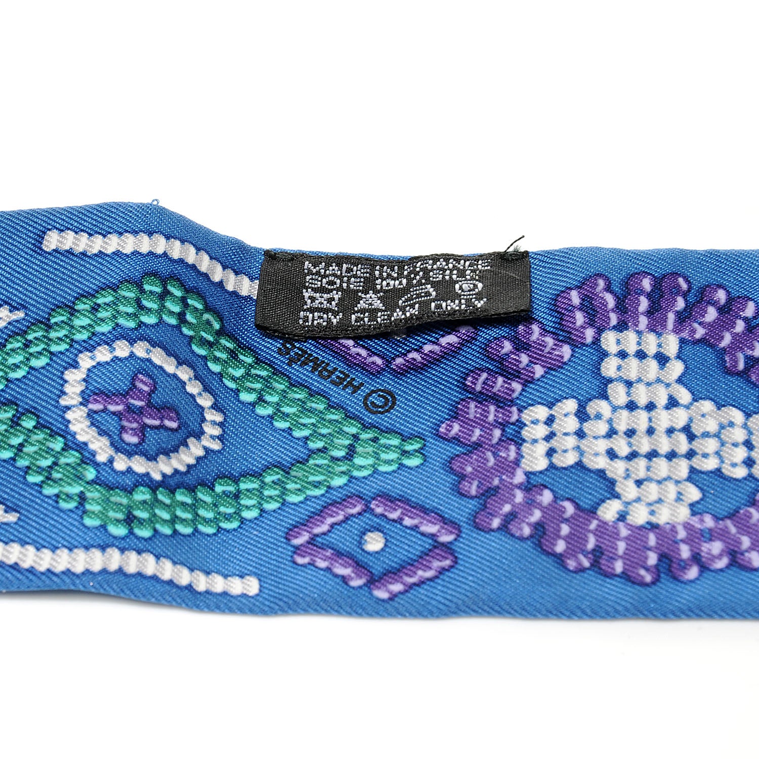 Hermes Silk Kelly En Perles Twilly Bleu 6 of 6
