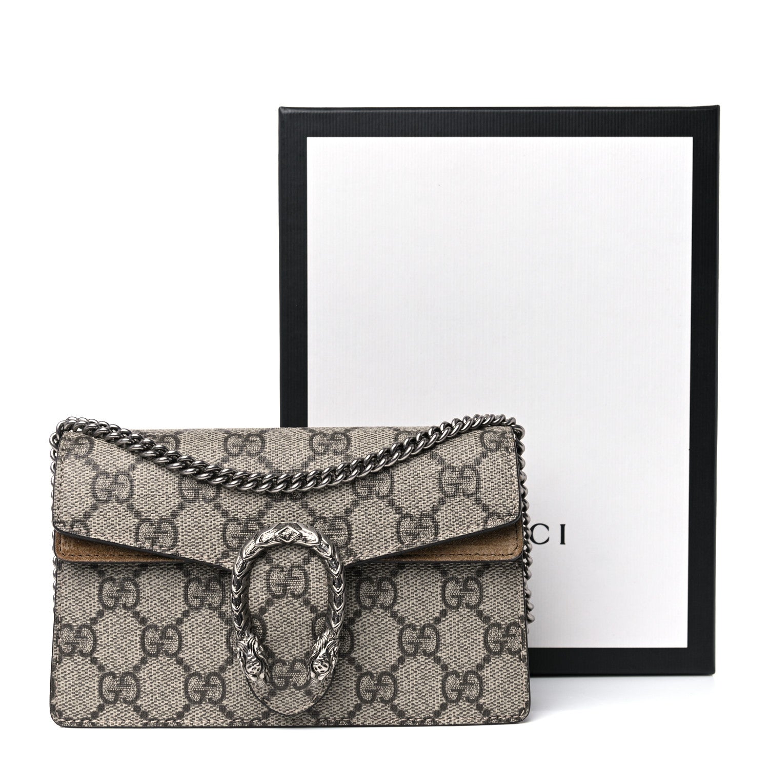 Gucci GG Supreme Monogram Super Mini Dionysus Shoulder Bag Taupe 10 of 10