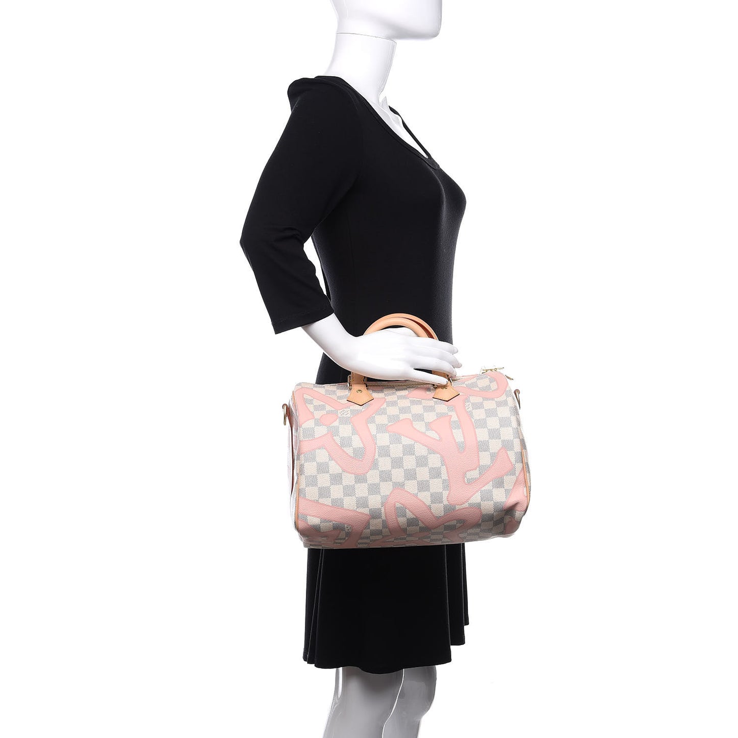 Damier Azur Tahitienne Speedy Bandouliere 30 Rose Ballerine