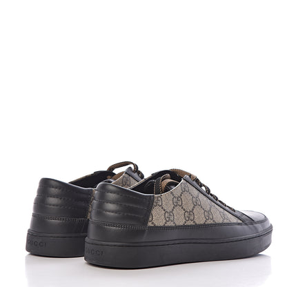 Gucci GG Supreme Monogram Mens Low Top Sneakers 8 Black Beige Ebony 4 of 9