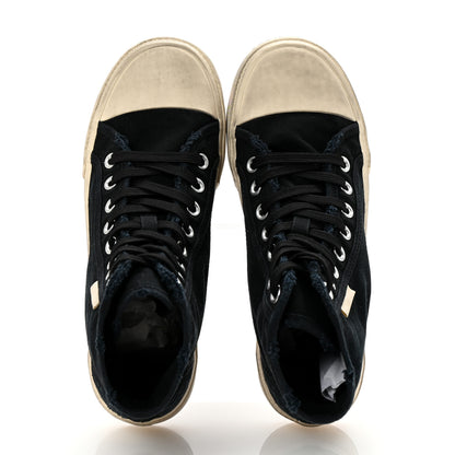 Balenciaga Canvas Distressed Womens Paris High Top Sneakers 38 Black 2 of 9