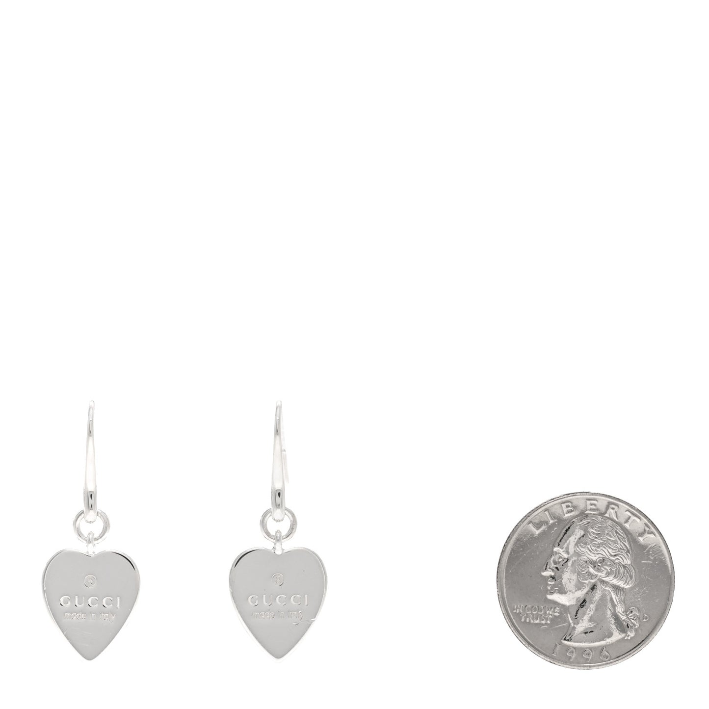 Sterling Silver Trademark Heart Drop Earrings