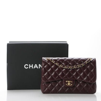 Chanel Caviar Quilted Jumbo Double Flap Burgundy 9 of 9