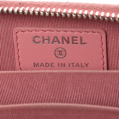 Chanel Lambskin Quilted Zip Around Coin Purse Wallet Pink 6 of 14