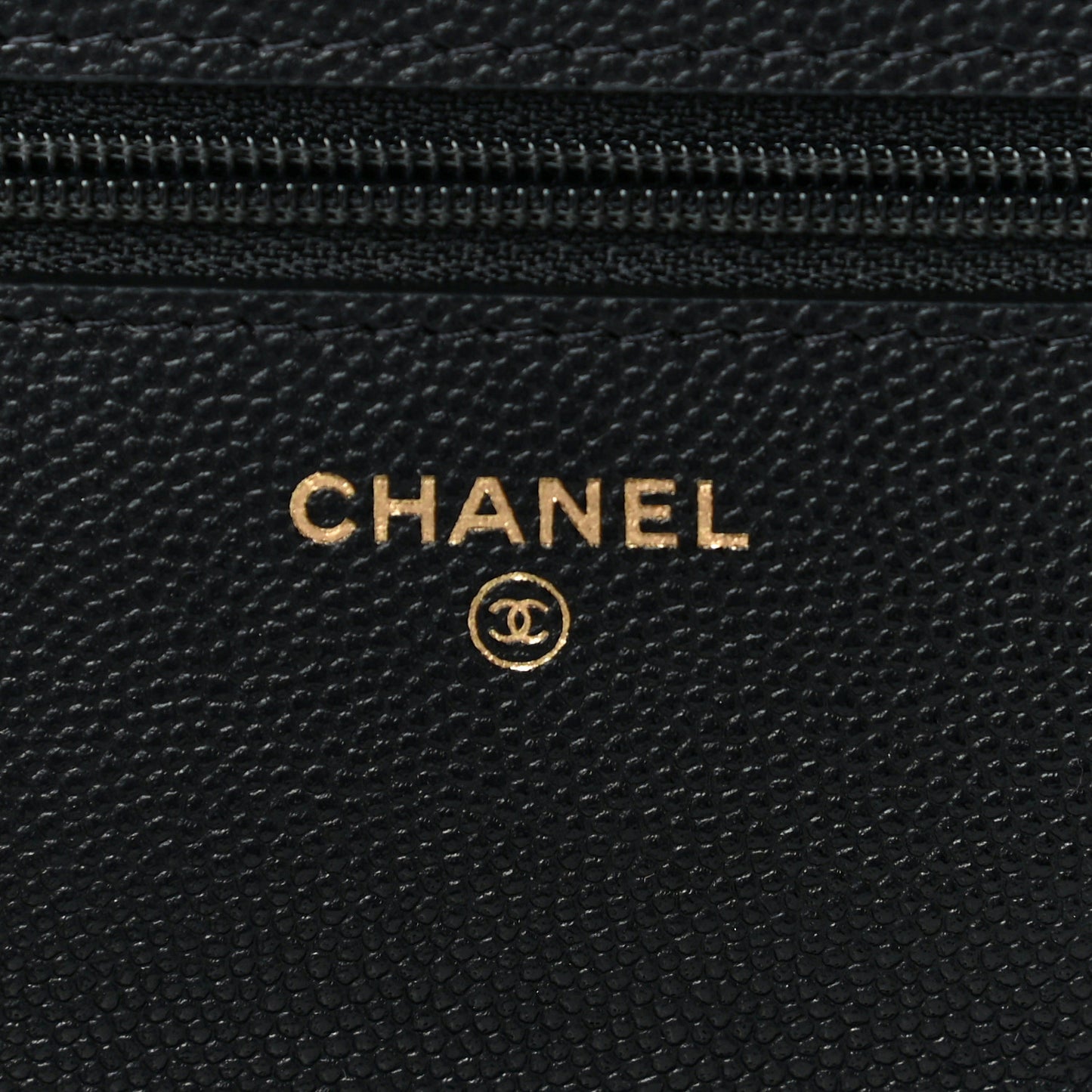 Caviar Quilted Wallet With Charms On Chain WOC Black