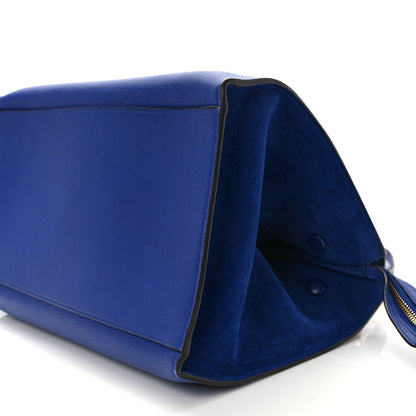 Celine Drummed Calfskin Suede Medium Trapeze Indigo 10 of 14