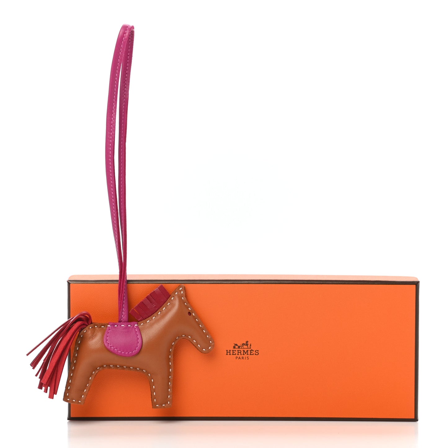 Milo Lambskin Grigri Rodeo Horse Bag Charm PM Gold Rubis Rose Poupre