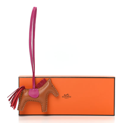 Hermes Milo Lambskin Grigri Rodeo Horse Bag Charm PM Gold Rubis Rose Poupre 5 of 5