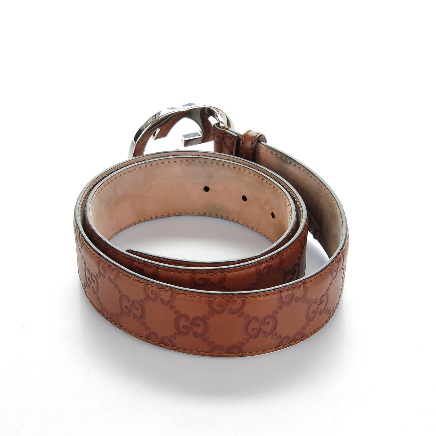 Guccissima Interlocking G Belt 90 36 Brown