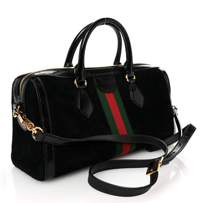 Gucci Suede Patent GG Web Medium Ophidia Boston Black 3 of 10