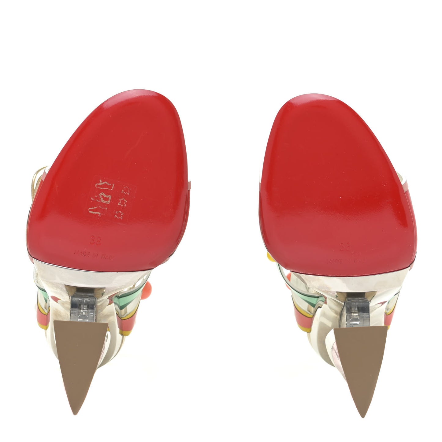 Calfskin Papagaya Levita Sandals 38 Multicolor