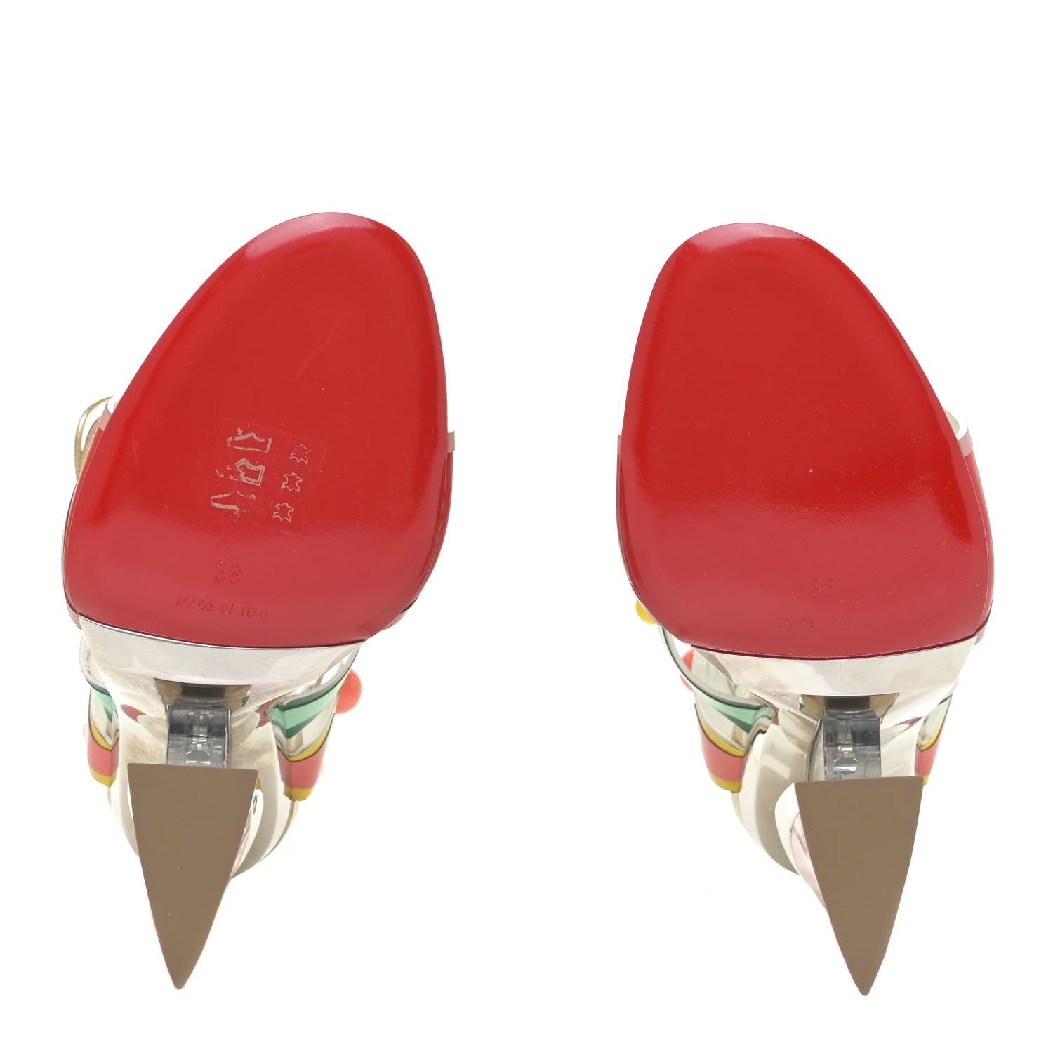 Christian Louboutin Calfskin Papagaya Levita Sandals 38 Multicolor 6 of 15