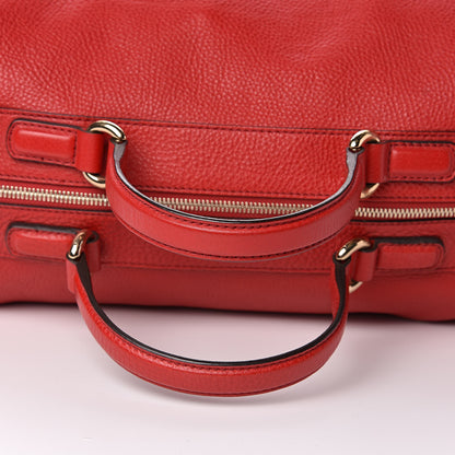 Gucci Pebbled Calfskin Medium Soho Boston Red 10 of 11