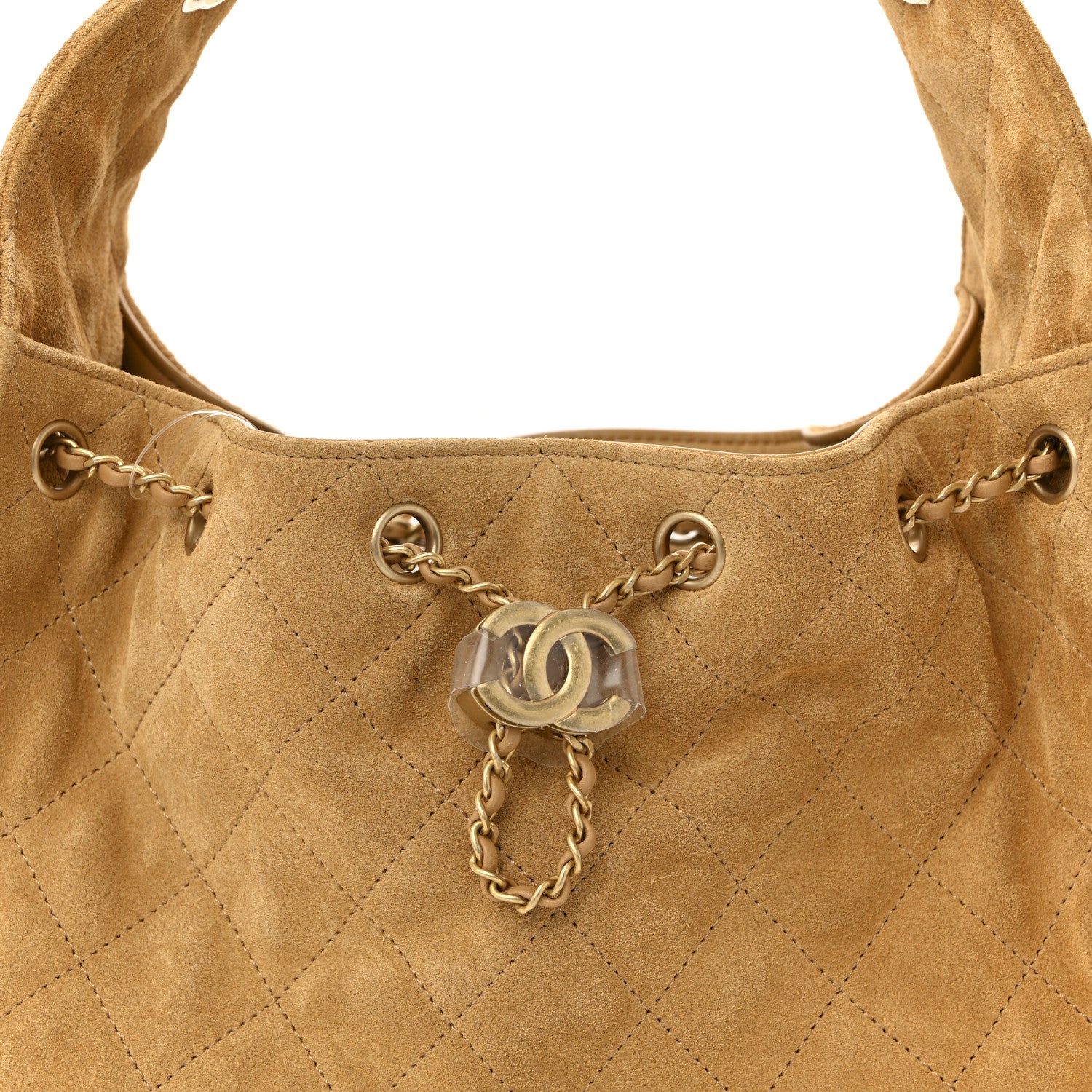 Chanel Suede Quilted Small Chanel 25 Handbag Beige 8 of 10