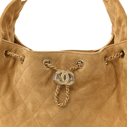 Chanel Suede Quilted Small Chanel 25 Handbag Beige 8 of 10