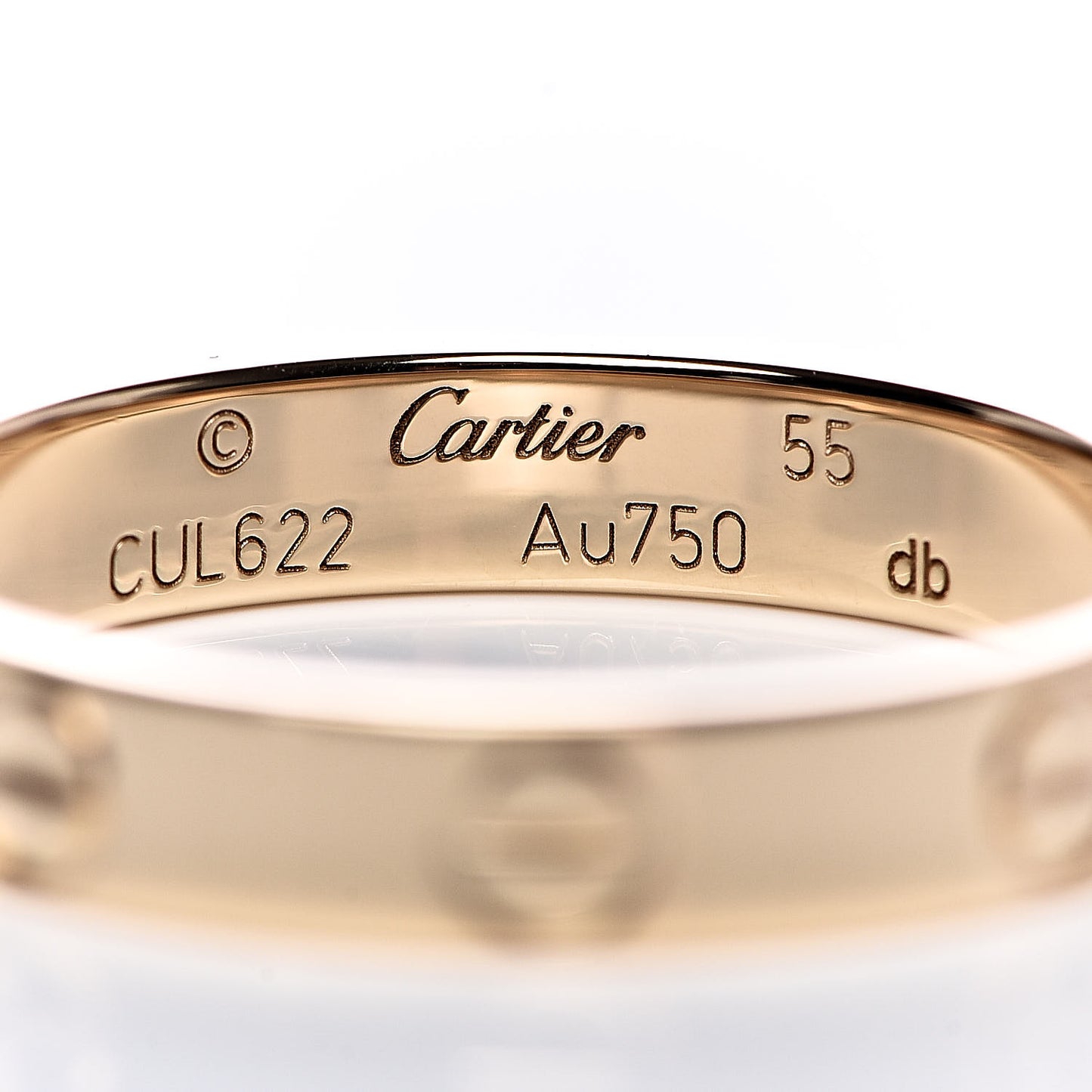 18K Yellow Gold 3.5mm LOVE Wedding Band Ring 55 7.25