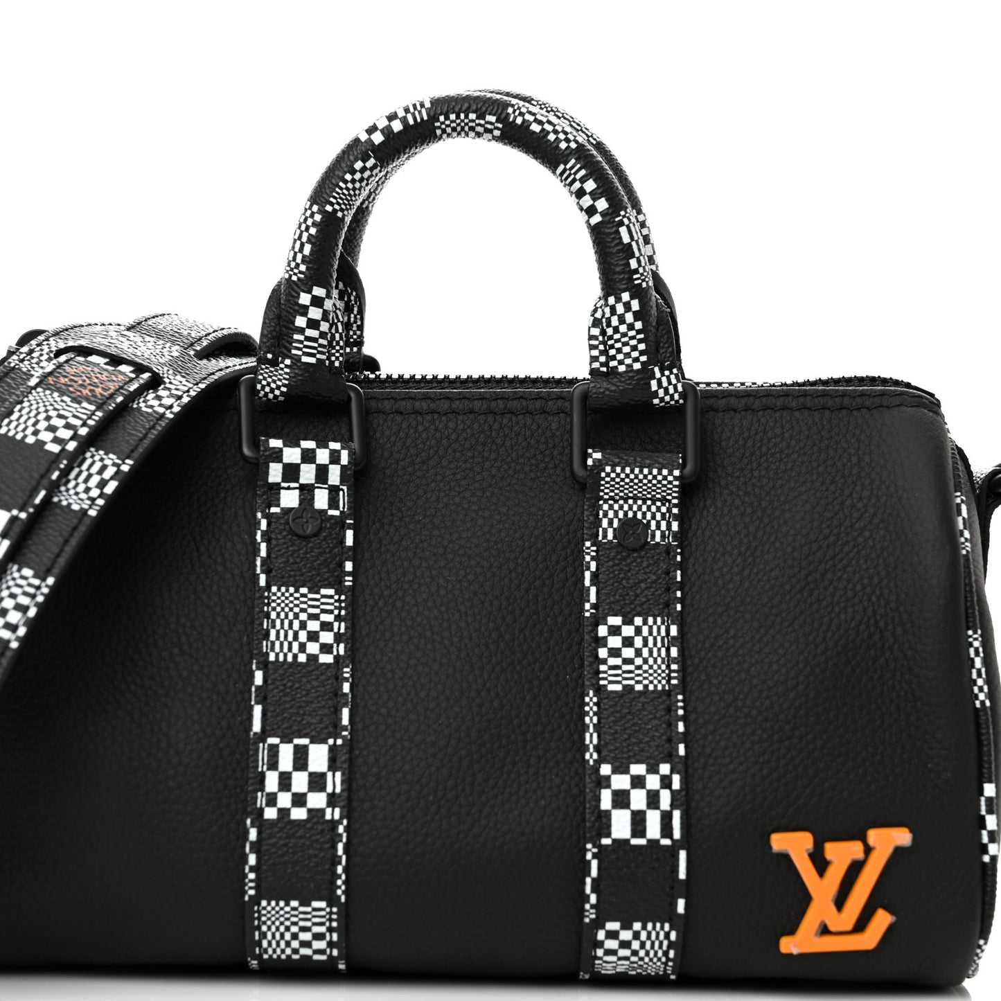 Calfskin Damier Distorted Keepall XS Black