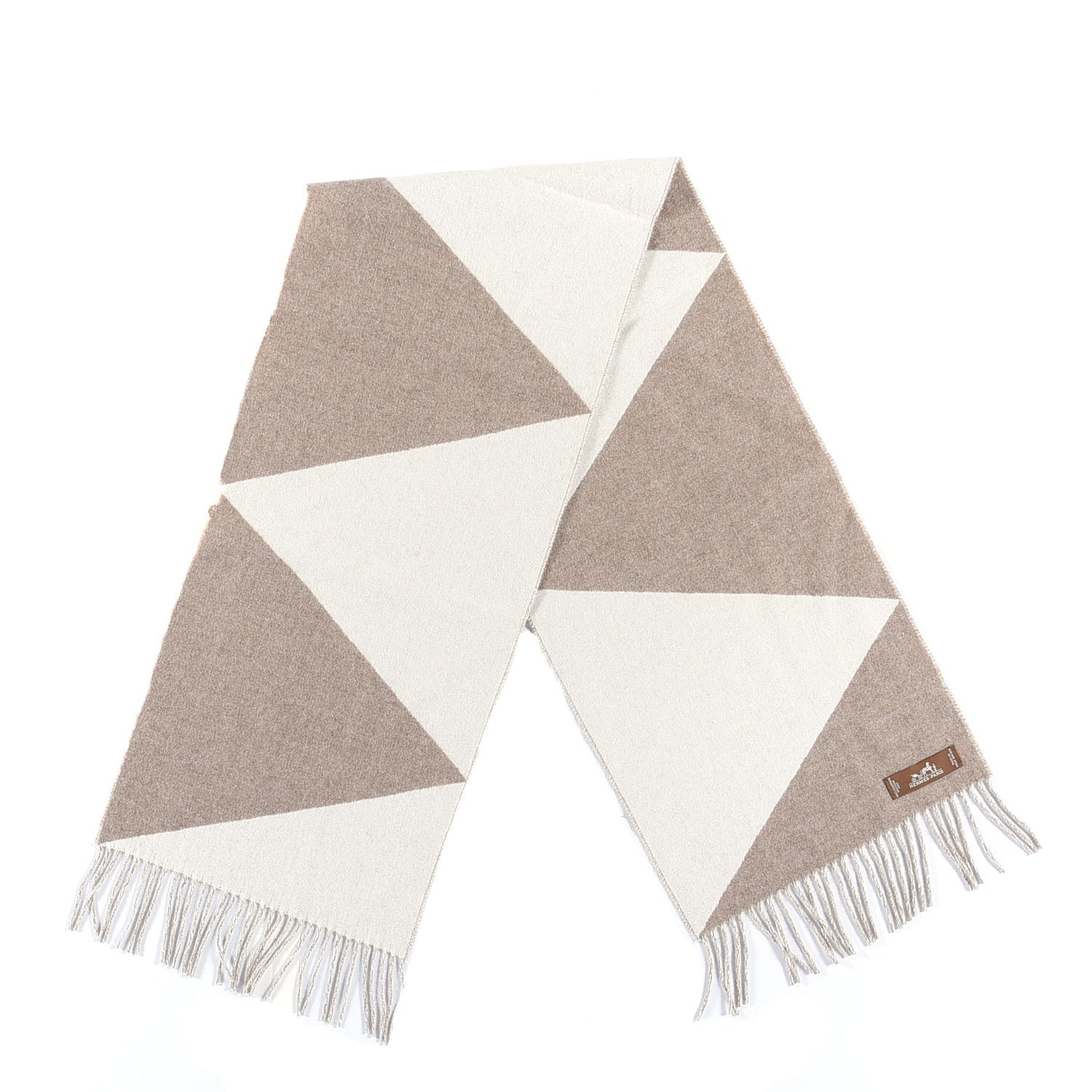 Cashmere Casaque Zig Zag Muffler Etoupe Ivory